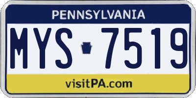 PA license plate MYS7519