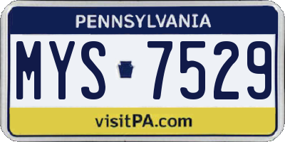 PA license plate MYS7529
