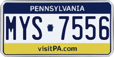 PA license plate MYS7556