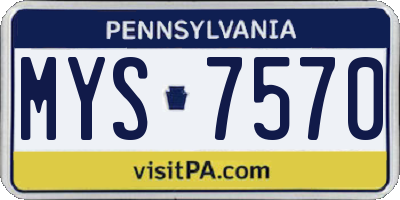 PA license plate MYS7570
