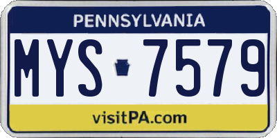 PA license plate MYS7579