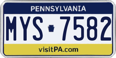 PA license plate MYS7582