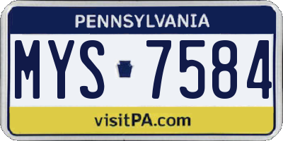 PA license plate MYS7584