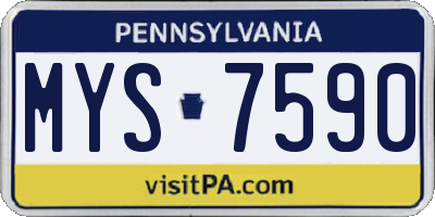 PA license plate MYS7590