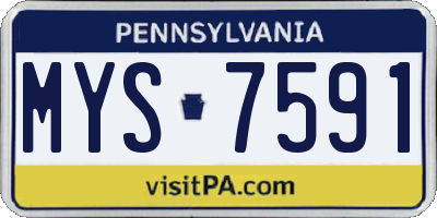 PA license plate MYS7591