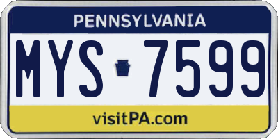 PA license plate MYS7599