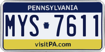 PA license plate MYS7611