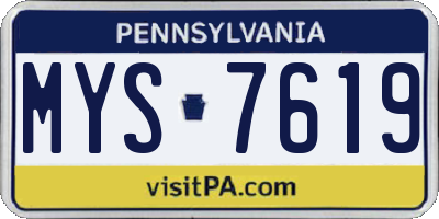 PA license plate MYS7619