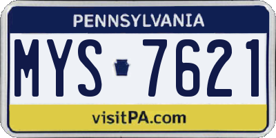 PA license plate MYS7621