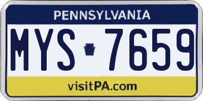 PA license plate MYS7659