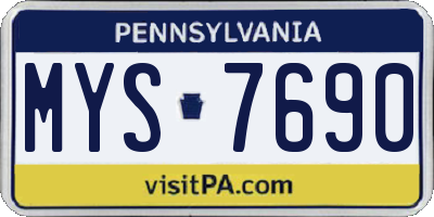 PA license plate MYS7690