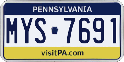 PA license plate MYS7691