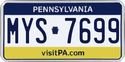 PA license plate MYS7699