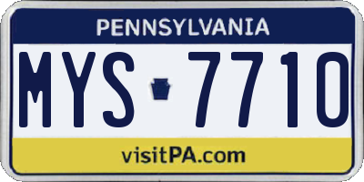 PA license plate MYS7710