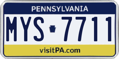 PA license plate MYS7711