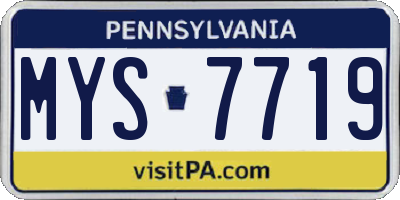 PA license plate MYS7719