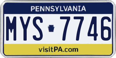 PA license plate MYS7746