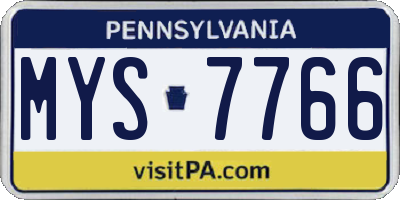 PA license plate MYS7766