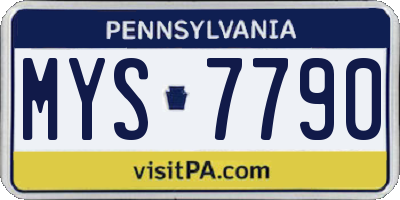 PA license plate MYS7790