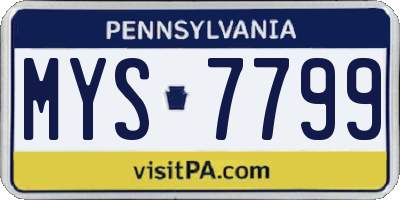 PA license plate MYS7799