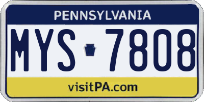 PA license plate MYS7808