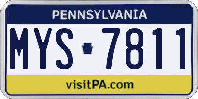 PA license plate MYS7811