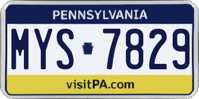 PA license plate MYS7829