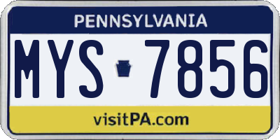 PA license plate MYS7856