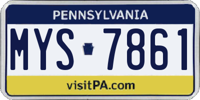 PA license plate MYS7861