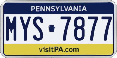 PA license plate MYS7877