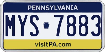 PA license plate MYS7883