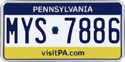 PA license plate MYS7886
