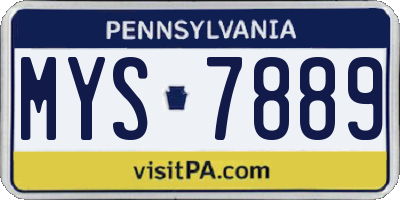 PA license plate MYS7889