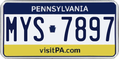 PA license plate MYS7897