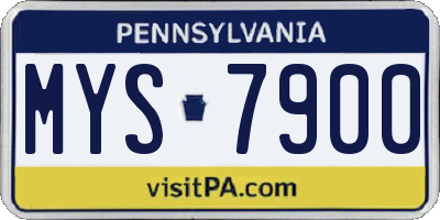 PA license plate MYS7900