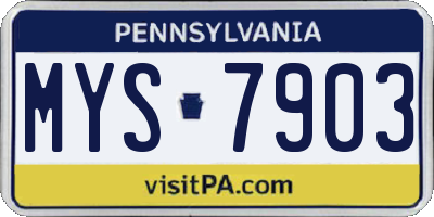 PA license plate MYS7903