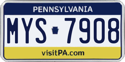 PA license plate MYS7908