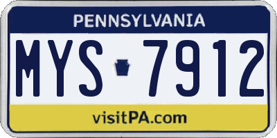 PA license plate MYS7912