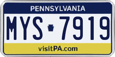 PA license plate MYS7919