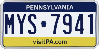 PA license plate MYS7941