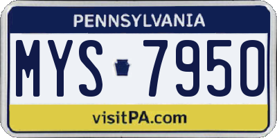 PA license plate MYS7950
