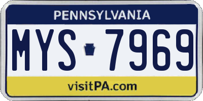 PA license plate MYS7969