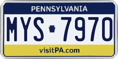 PA license plate MYS7970