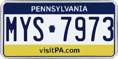 PA license plate MYS7973