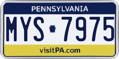 PA license plate MYS7975