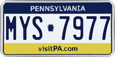 PA license plate MYS7977