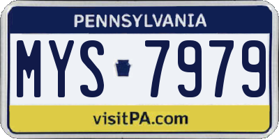 PA license plate MYS7979