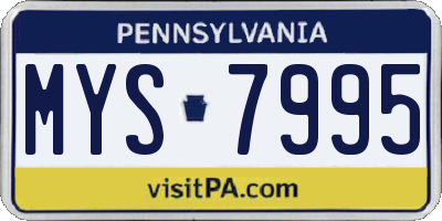 PA license plate MYS7995