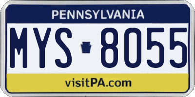 PA license plate MYS8055