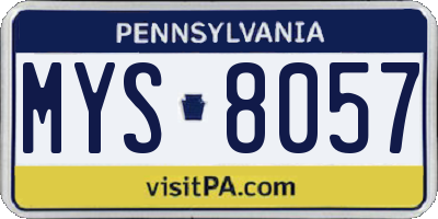PA license plate MYS8057
